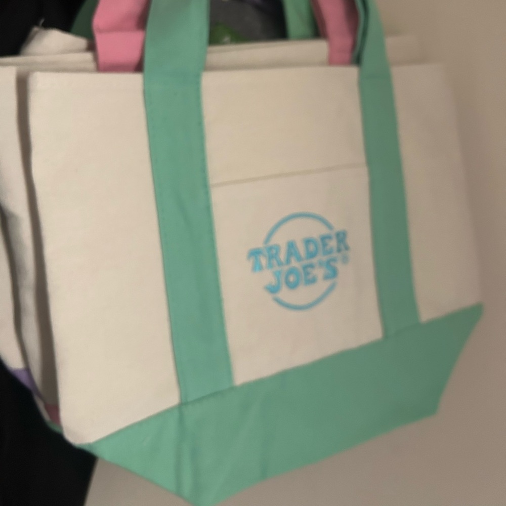 Pastel Mini Tote Bag - Green, Pink, Purple - Picture 3 of 4